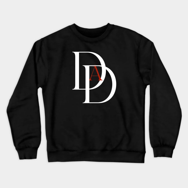 Dad-Devil (text only, white/red) Crewneck Sweatshirt by Damn_Nation_Inc